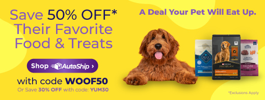 Save up to 50% OFF on Food & Treats